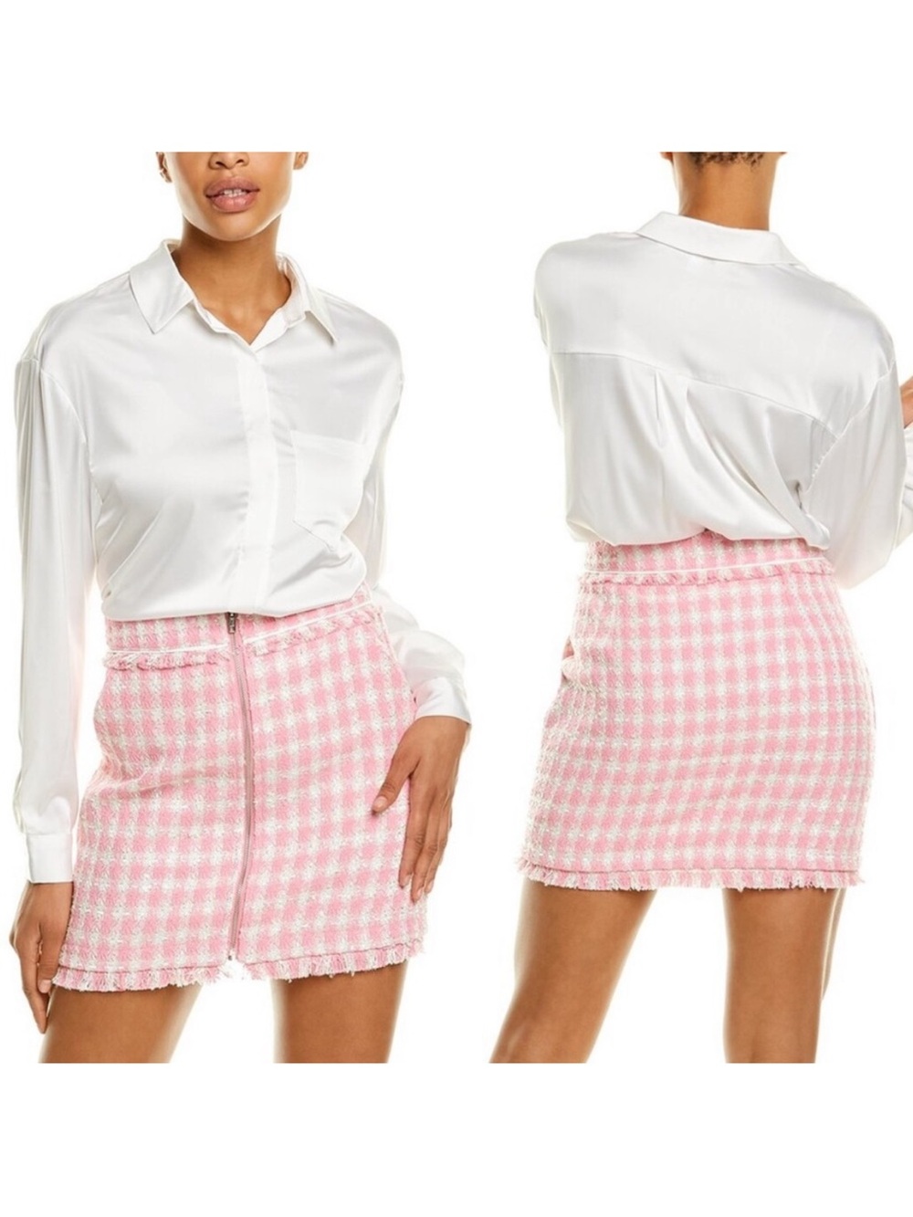 Anthropologie Walter Baker Kailyn Skirt Nautical Tweed Pink 10